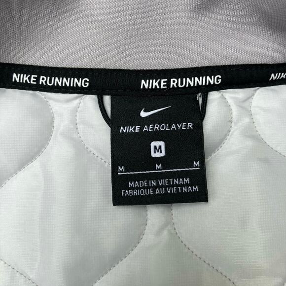 Nike Vest Sz M Aerolayer Puffer Fleece Gray Full Zip Running Athleisure Workout - Picture 10 of 12